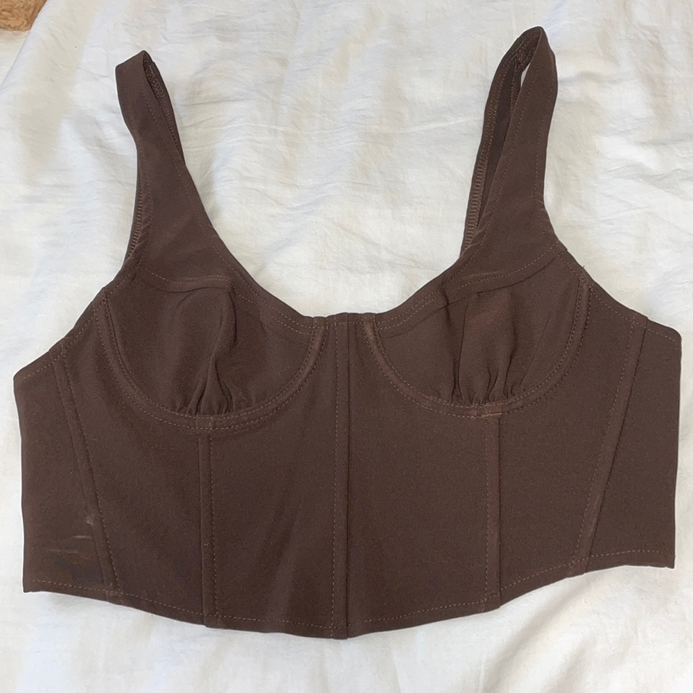Grey Bandit Brown Corset Tank top